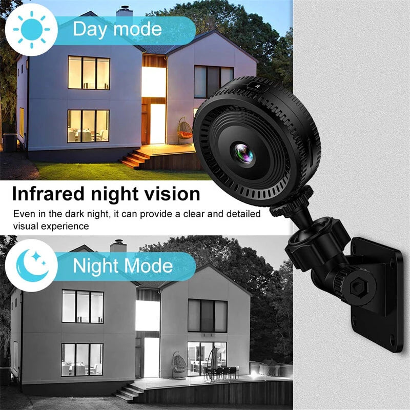 C8 1080P HD Mini Smart Wireless WiFi Camera with 140 Wide Angle Infrared Night Vision Motion Detection App Alerts Two-Way Audio for Indoor and Outdoor Home Security