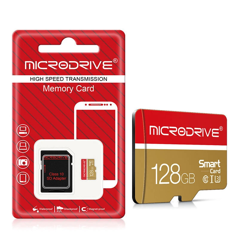 Microdrive Micro TF Card 32G 64G 128G 256G Class 10 High Speed Mini SD Card Flash Memory Card for Smartphone Driving Recorder Camera