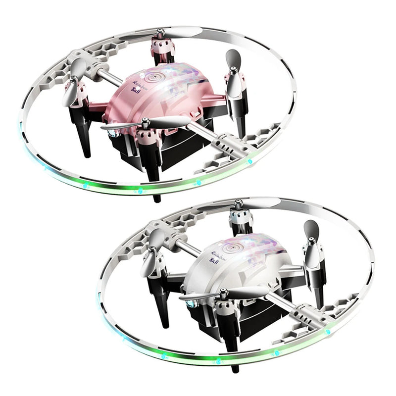 JJRC H131 AURORA BALL Stunt Light Ring 360 Spin Altitude Hold Mode RGB Color LED Circle Protection Kids Gifts 2.4G 4CH 6-Axis Remote Control RC Toys Drone Quadcopter RTF