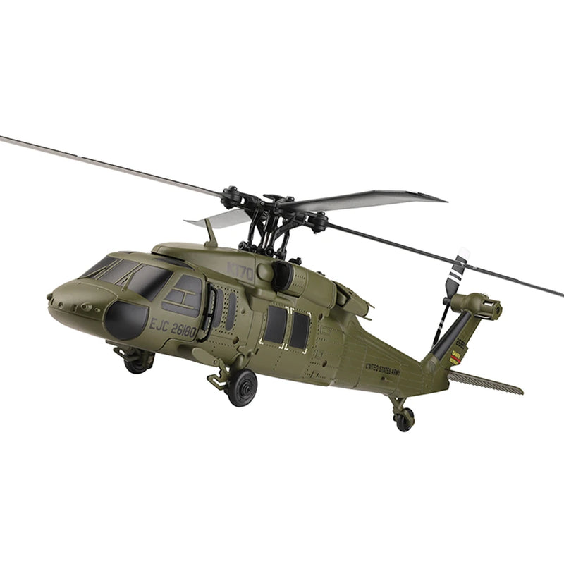 XK K170 UH-60L 2.4G 4CH 6-Axis Gyro Brushless Motor Military Green RC Helicopter RTF