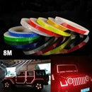 1cm*8m Bike Wheels Reflective Stickers Fluorescent Reflect Strip Adhesive Tape for MTB Bicycle-Yellow Style