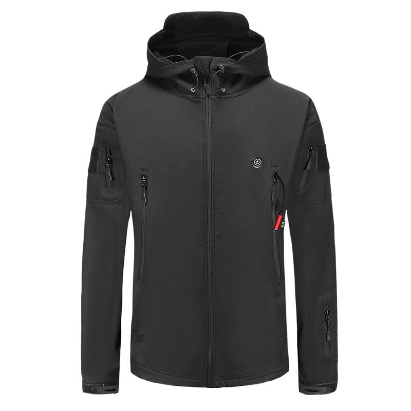 TENGOO HJ-07 7 Heating Areas Coat Jacket Three-speed Temperature Control Heated Windbreaker Thermal High Neck Hooded Coat for Winter Outdoor Sport