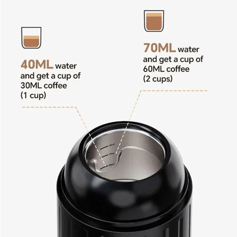 CAFELFFE Portable Italian Espresso Machine Set 2-In-1 Capsule Powder Fast Charge Electric Wireless Heating Coffee Machine for Outdoor