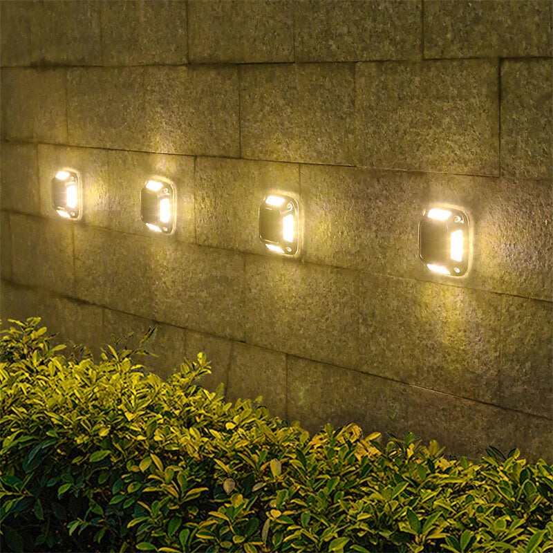 4Pcs 8*LEDs Solar Ground Light Waterproof Solar Light Warm Light Solar Garden Lamp Outdoor Courtyards Driveway Marker Light