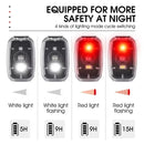 WEST BIKING Mini Portable Bike Taillight 4 Light Modes USB Rechargeable 180 Wide Angle PX5 Waterproof White Red Warning Bicycle Back Light for Cycling Running Hiking