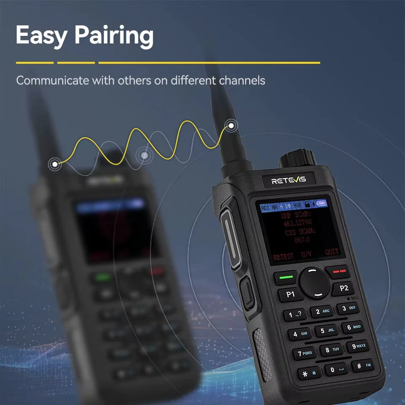Retevis C62 5W Long Range Walkie Talkie VHF/UHF Dual Mode Professional Two-Way Radio for Camping