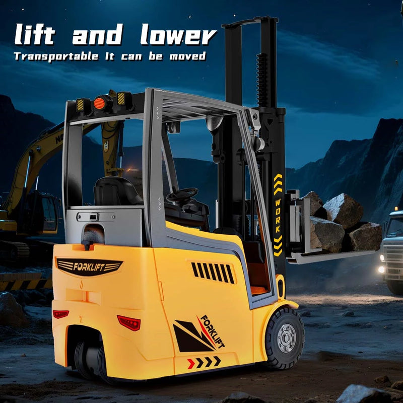 YD001 RTR 1/50 2.4G RC Car Forklift Truck Simulation Crane Loader Remote Controlled Full Direction Engineering Vehicle Desktop Toys Model Collection Gift For Boys