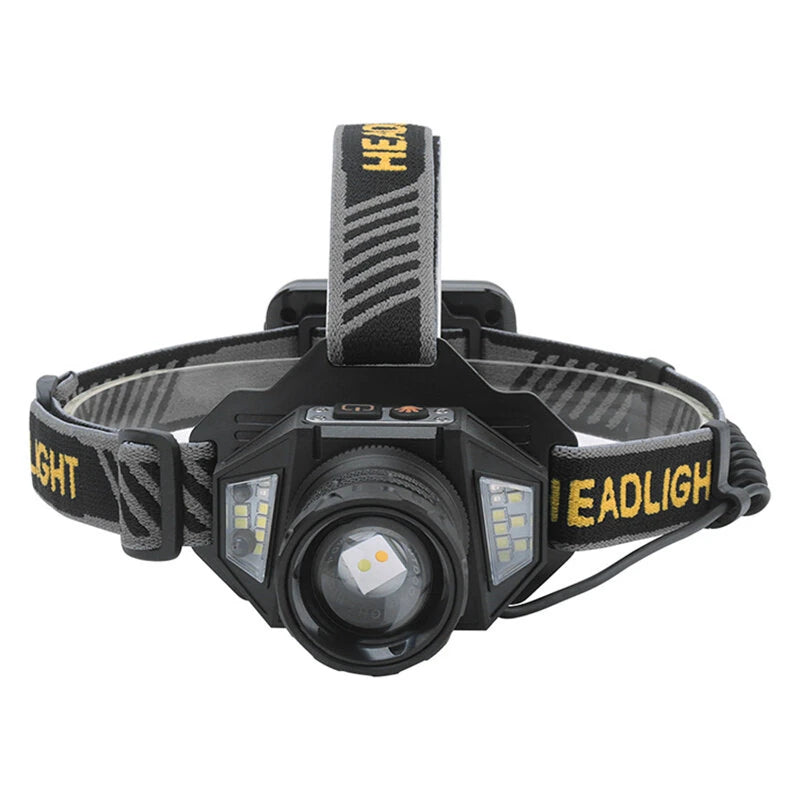 SEEKNITE Smart Sensor Zoomable LED Headlamp, White/Yellow Spotlight/Floodlight Adjusted USB Rechargeable Headlight Camping Fishing Working Head Light