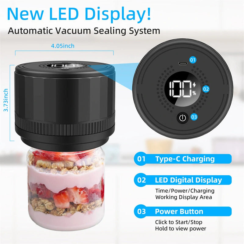 Electric Mason Jar Vacuum Sealer Kit Compatible with Wide-Mouth & Regular-Mouth Mason Jars Canning Vacuum Sealer for Food Storage Vacuum Sealer