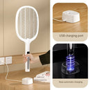 Electric Mosquito Swatter with Electronic Digital Screen Electric Exterminator Fly Swatter Detachable Handheld Auto Swat Mode Type-C Rechargeable