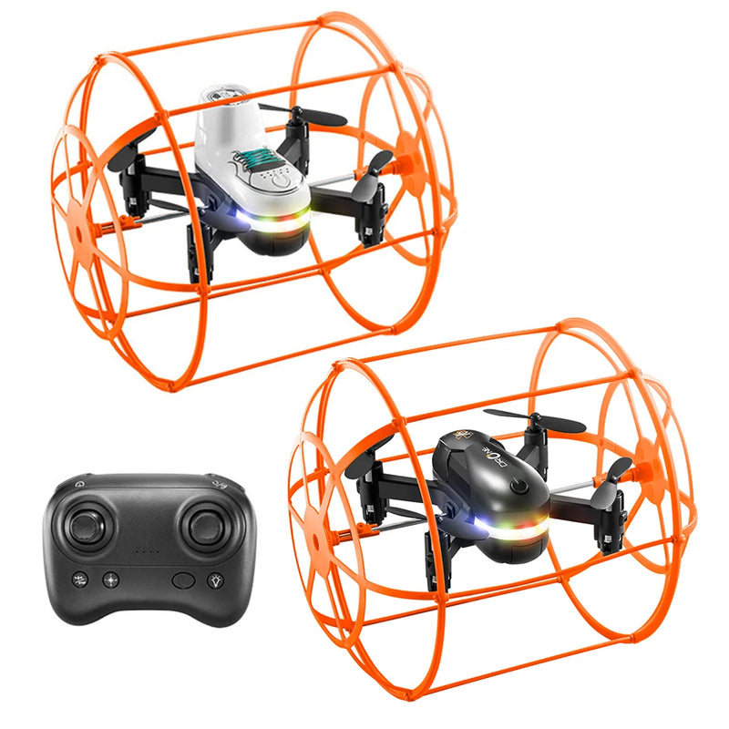 YLR/C S166 Removable 2 Batteries Design Climb Wall Flat Running AIR Flying Modes with Gradient Lighting 360 Stunt Roll Grid Full Protection Child Gift RC Toys Drone Quadcopter RTF