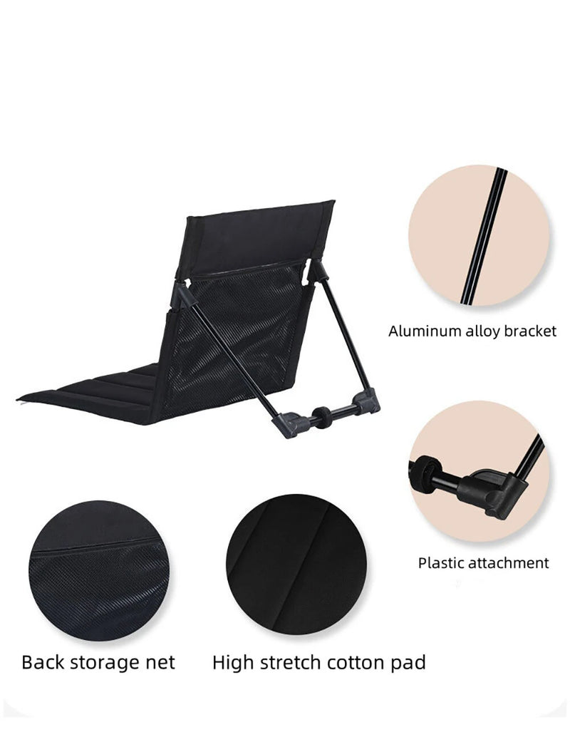 Folding Chair New Lightweight Foldable Beach Chair With Backrest Camping Seat Outdoor Beach Garden Lounger Portable Chair Floor Mat Lawn Chair