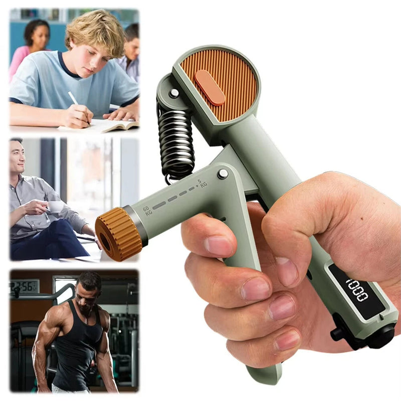 KALOAD 5-60KG Counting Hand Grip Strengthener Adjustable Resistance Finger Strength Trainer Portable Wrist Exercise Equipment