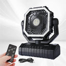 IPRee Camping Portable Desk Fan with LED Light, 20000mAh Battery Rechargeable Quiet Camping Fan, Battery Operated with Hanging Hook for Home Bedroom