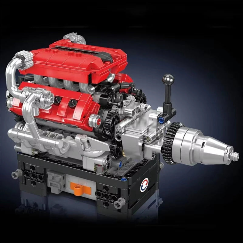 Mould King 10204 Technical Toys MOC Mechanical FE Sports Car V8 Engine Building Block Brick Assembly Kit 750PCS Kids Toys Christmas Gifts