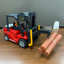 1/24 2.4G 11CH Alloy RC Heavy Forklift Crane Car Lifting Music Spray Scene Simulation Children Toy For Boys