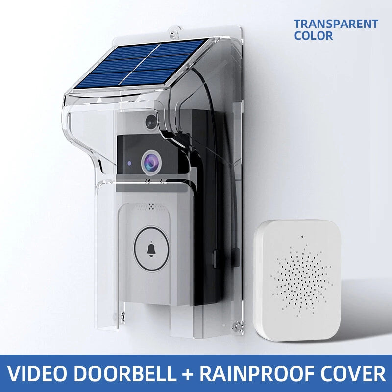 U9 Intelligent Visual Doorbell with Night Vision 720P HD Camera Two-Way Audio Solar-Powered Rainproof Cover PIR Motion Sensor Wi-Fi Real-Time Monitor