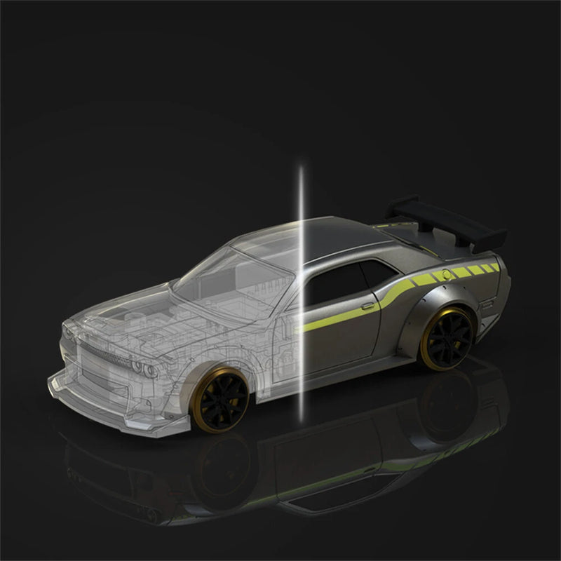 Turbo Racing C65 RTR 1/76 2.4G RWD Mini Drift RC Car Built In Gyro Chip Program Metal Counterweights CT04 Chassis Micro Sports Truck LED Lights Full Proportional Vehicles Model Kids Children Toys