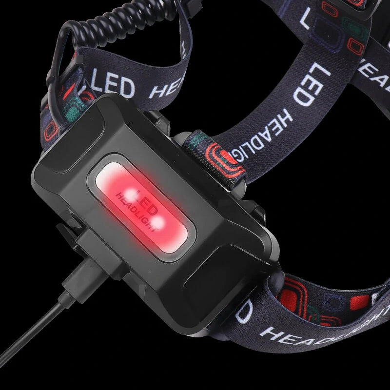 Multifunctional 30W LED Headlamp Telescopic Zoom Lightweight LED Strong Light Headlight 18650 Type-C Charging Portable Headlight