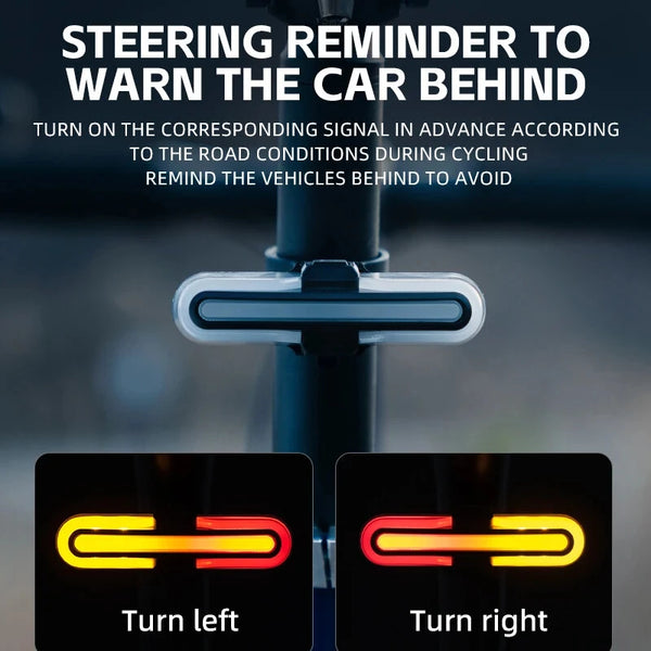 ROCKBROS REX01 Smart Brake Sensing Bike Taillight 500mAh Battery  5 Light Modes USB-C Rechargeable IPX6 Waterproof Bicycle Rear Light with Wireless Remote for Cycling