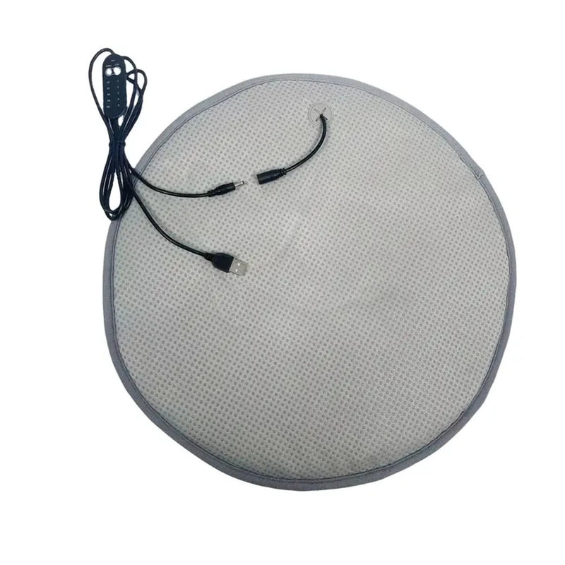 IPRee Winter Round Rabbit Fleece Usb Interface Waterproof Heating Seat Cushion, Office Outdoor Car Electric Heating Seat Cushion