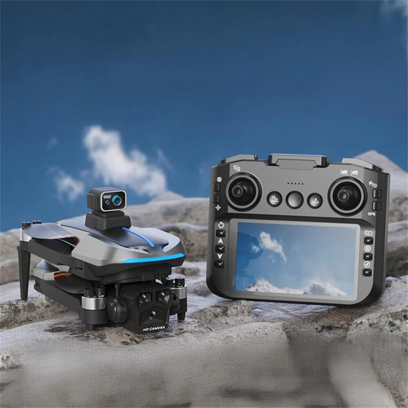 AE8 EVO GPS 5G WiFi FPV with 5.9inch LCD Screen Controller 720P HD Dual Camera Servo Gimbal 360 Obstacle Avoidance Brushless Foldable RC Drone Quadcopter RTF