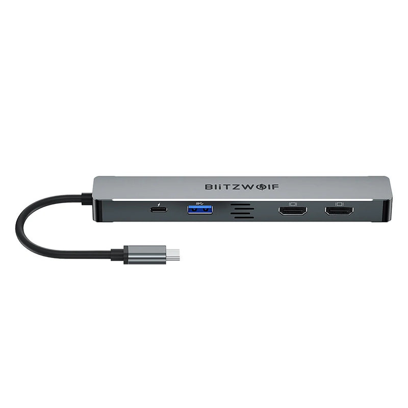 BlitzWolf BW-NEW TH11 5 in 1 USB Hubs with Dual HDMI 4K@30Hz / VGA/ USB3.0 / 100W PD Charging / Type C Docking Station for Apple Huawei Laptops Macbook