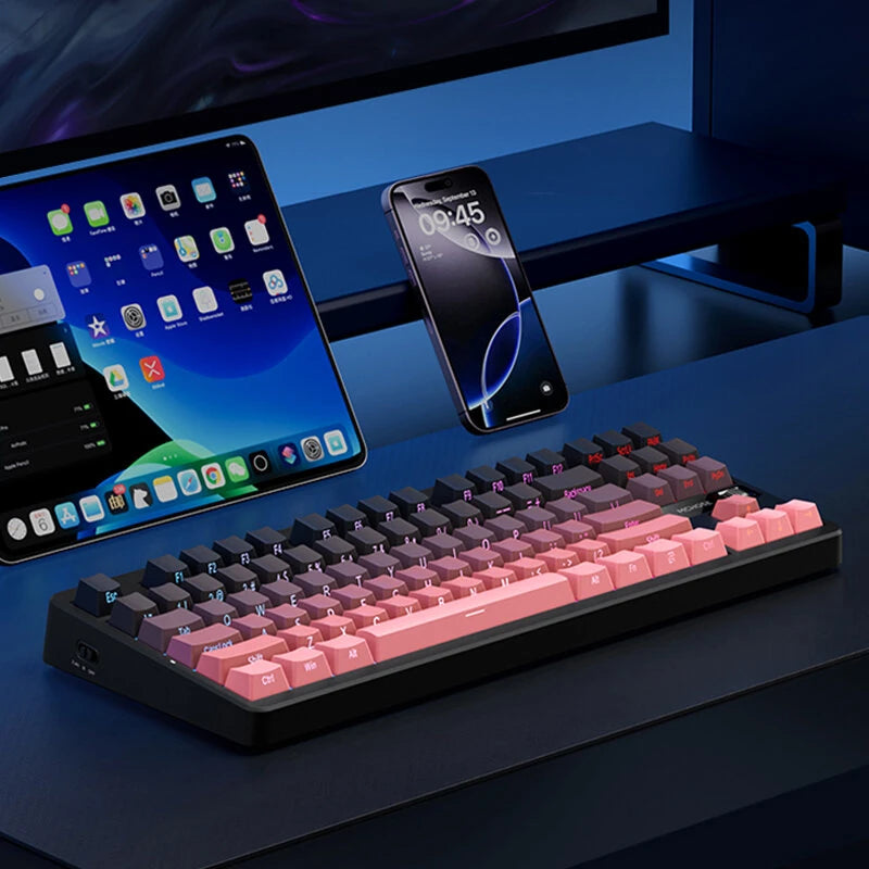 MCHOSE G87 Tri-mode Mechanical Keyboard with Knob 87 Keys Gasket Structure Hot Swappable RGB 10000mAh Battery Wired 80% Layout Customized Gaming Keyboards