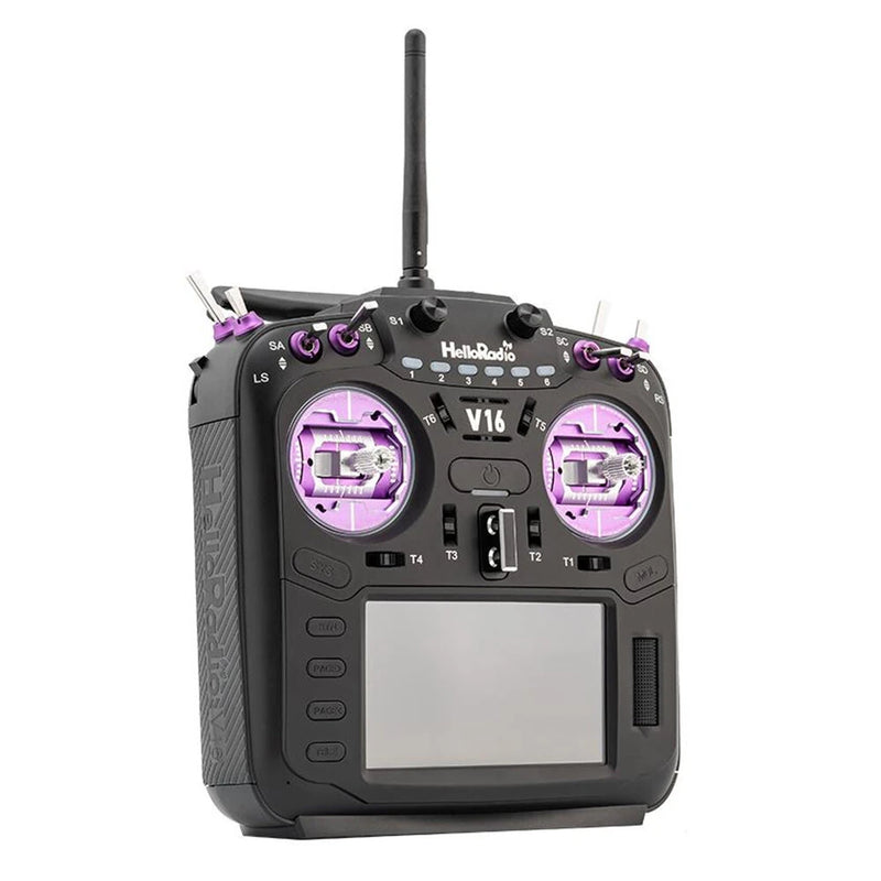 HelloRadioSky V16R MAX R9 Built-in 1W ELRS 4-in-1 CNC RDC90 Metal Gimbal Radio Transmitter Mode 2 with 4.3" Touch Screen for FPV Racing Drone