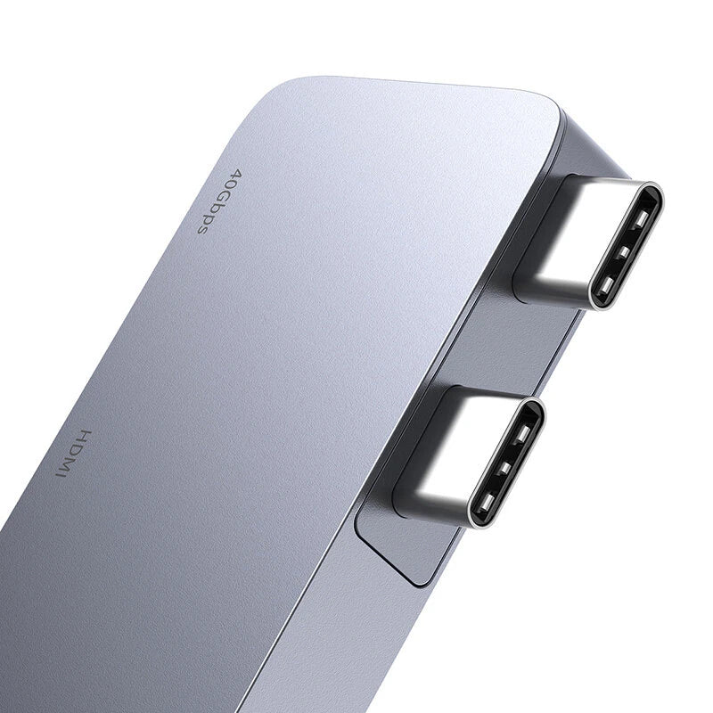 Baseus 6 in 1 Dual Type-C Docking Station USB-C Hub Adapter with USB3.0*2 / Thunderbolt3/4 / HD / SD / TF Card Reader Slot for XIAOMI HUAWEI MacBook Pro Air PC Laptop