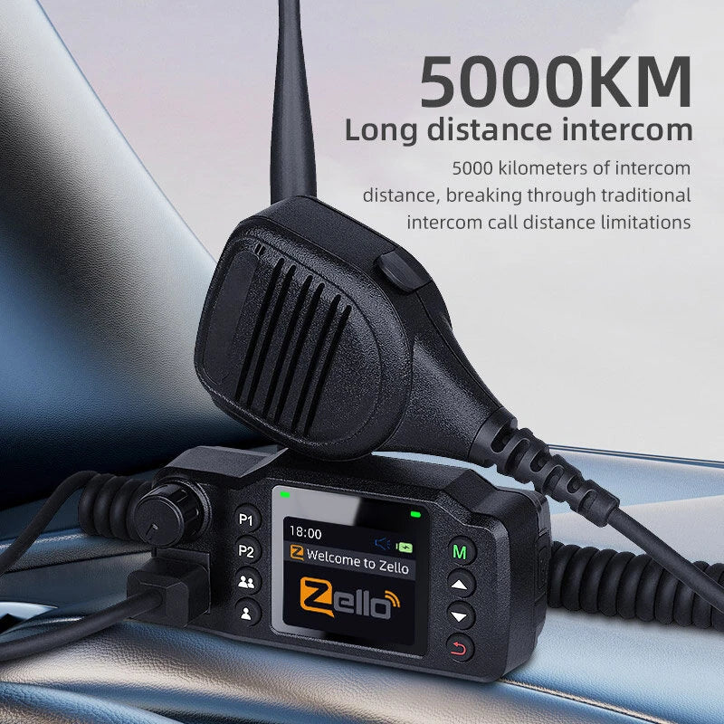 ZELLO DG9800 4G Car Radio Mini Walkie Talkie Global Coverage Quad-Core ARM Cortex GPS bluetooth Android LTE Waterproof Long Distance Intercom 5000KM
