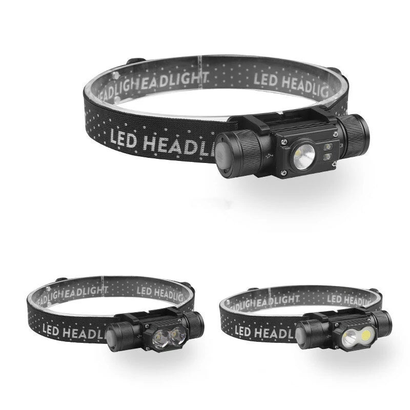 46G XTE+COB Outdoor Camping Headlamp 180LED Built in 800 mA 18650 Battery USB Rechargeable for Hiking Fishing Camping Waterproof Lamp Flashlight Headlamp