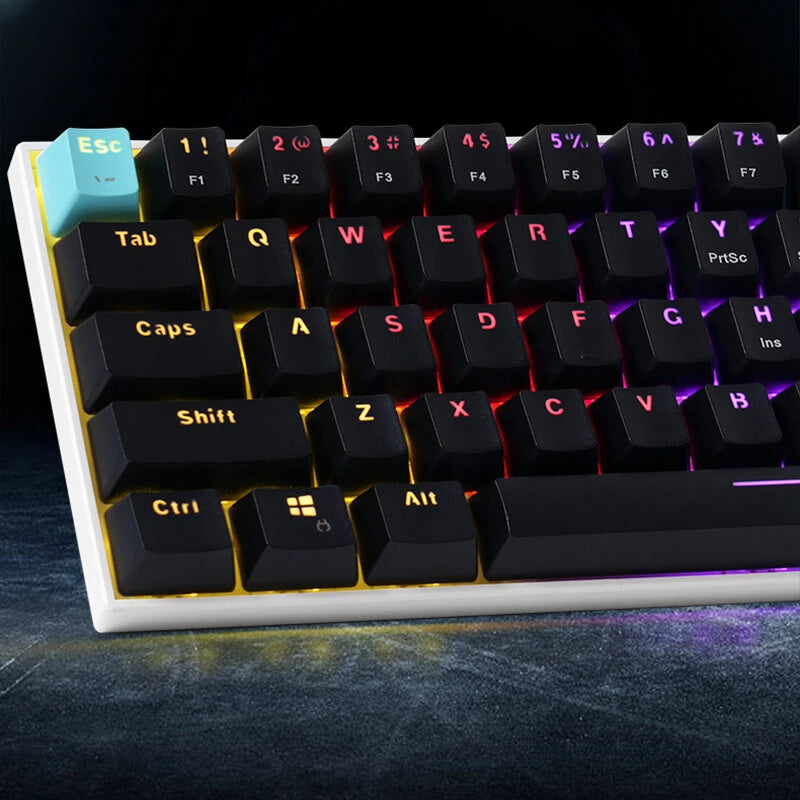 Delux KM36 61 Keys Wired Mechanical Keyboard RGB Light Two-color Injection Keycaps USB E-Sports Ergonomics Gaming Keyboards