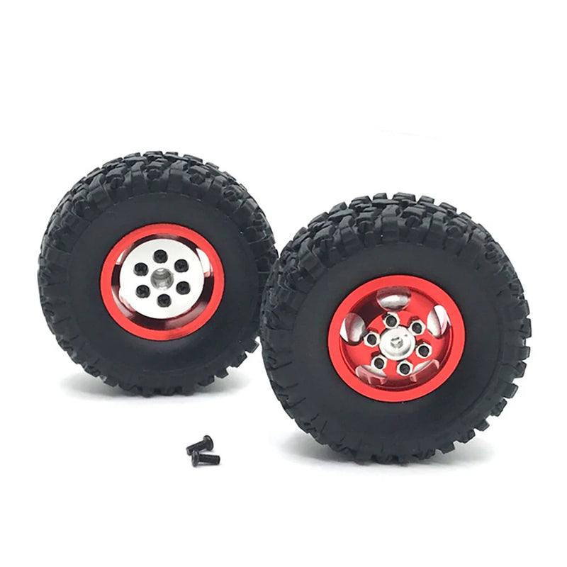 2PCS Upgraded Metal Rims Tires Wheels Double/Single for WPL 1/16 C14 C24 C34 B14 C24 B16 B36 RC Car Vehicles Models Parts