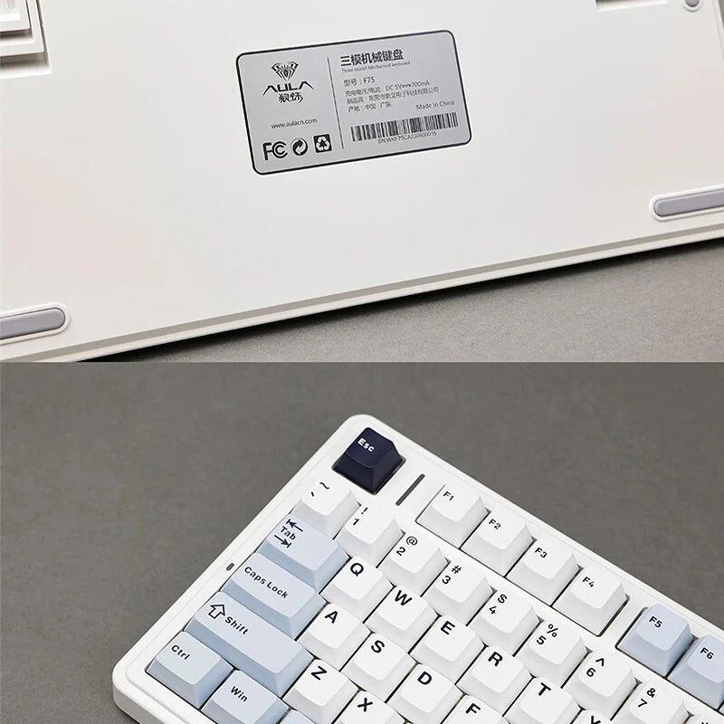 AULA F75 80 Keys Tri-mode Customized Mechanical Gaming Keyboard Hot Swappable RGB BT/2.4G/Type-C 75% Layout Wireless Gaming Keyboard Gasket Structure
