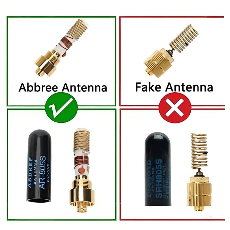 ABBREE AR-805S Dual Band Antenna 144MHz 430MHz 10W SMA-Female Connector High Gain Compact Design for Handheld Radios