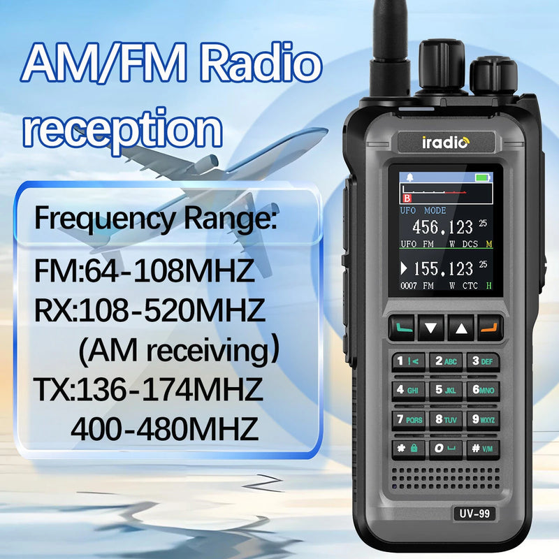 Iradio UV-99 20W Walkie Talkie Air Multi Band High Power FM NOAA 1024CH Wireless Copy Frequency Long Range Type-C Charging Ham Two Way Radio