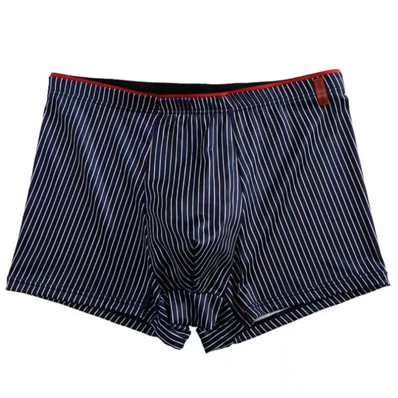 4pcs Men's Underwear Sports Boxers, Casual Striped Boxer Trunks, Breathable Comfy High Stretch Boxer Panties