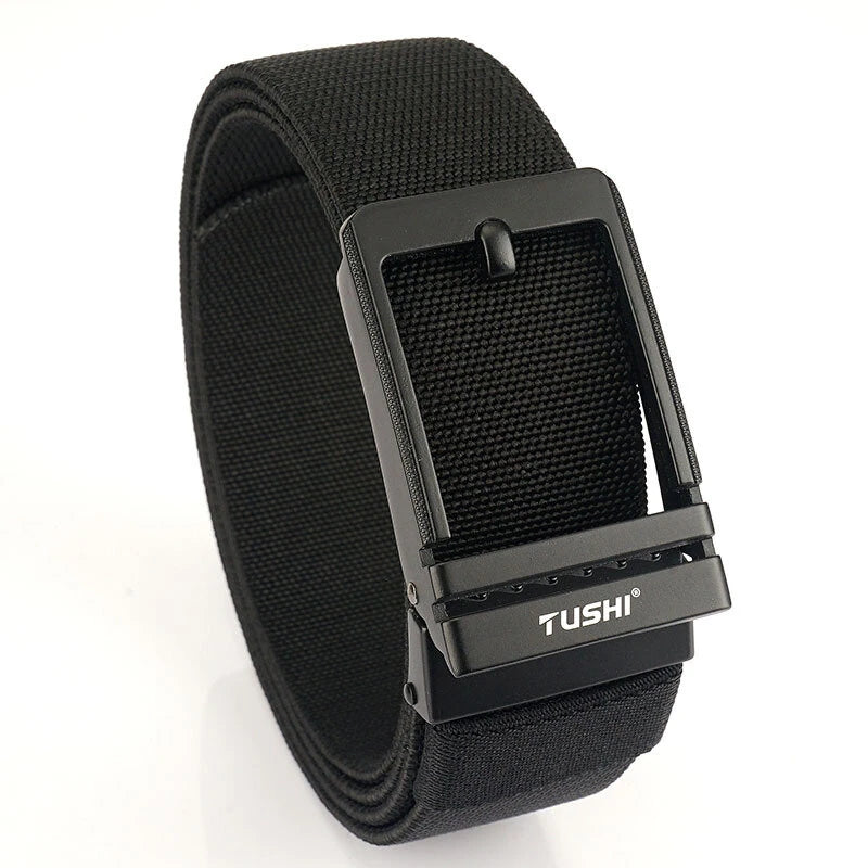 TUSHI Metal Automatic Buckle Rigid Tactical Belt Wear Resistant Thickened Pistol Belt for Men Outdoor Shooting Training Adjustable Waistband
