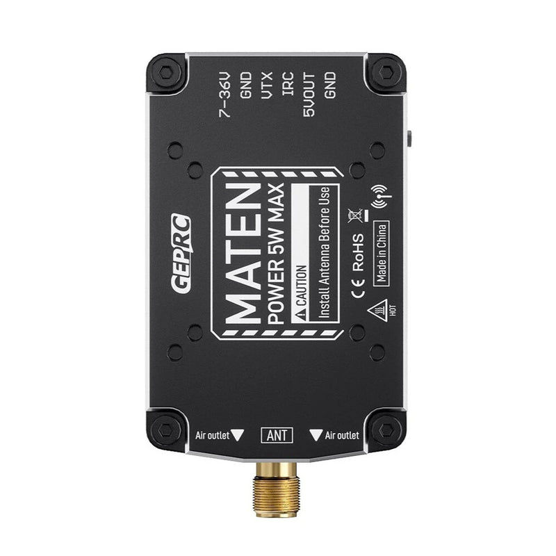 GEPRC MATEN 5.8G 5W 80CH VTX PRO 7-36V IRC Tramp Protocol Support OSD Parameter Adjustment Built-in Microphone Image Transmission FPV Transmitter for FPV Drones