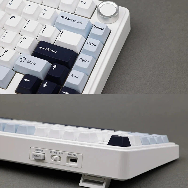 AULA F75 80 Keys Tri-mode Customized Mechanical Gaming Keyboard Hot Swappable RGB BT/2.4G/Type-C 75% Layout Wireless Gaming Keyboard Gasket Structure