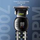 VGR V-185 Professional Hair Trimmer for Men with Ceramic Stainless Steel Blades 7000 RPM Motor USB Rechargeable LED Display 220min Runtime