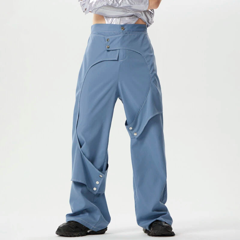 INCERUN Men Deconstructed Design Pants Fashion Comfortable Fabrics Wide Leg Trouser Plus Size