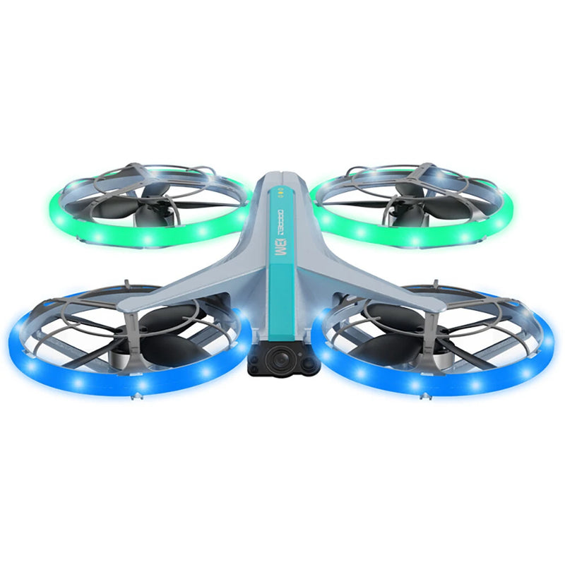 4DRC V33S WiFi FPV with HD Dual Camera Optical Flow Positioning Stunt Tumbling Colorful LED Lights Brushless Grid Full Protection Child Gift RC Toys Drone Quadcopter RTF