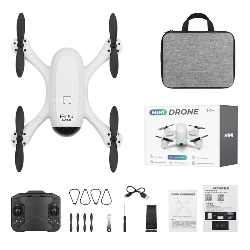 FUQI MODEL H28 WiFi FPV with HD Dual Camera Switchable Integrated Storage Optical Flow Hover Highlight LED Racing Light RC Toys Drone Quadcopter RTF