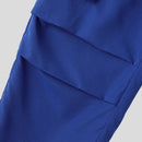 INCERUN Mens Zipper Big Pocket Pleated Design Pant Wide Legged Trousers Casual Solid Color Elastic Waist Pant S-5XL