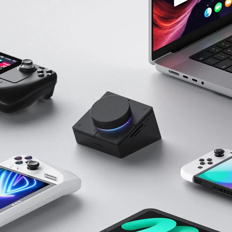 Hagibis Knob USB-C Hub with Shortcut Buttons Type-C RGB Docking Station with 5Gbps USB3.0*2 / 5Gbps USB-C / PD100W USB-C / HOST / 4K@60Hz HD / 1000M RJ45 / SD3.0/TF3.0 Volume Adjustment Desktop Controller for Macbook Win Laptop