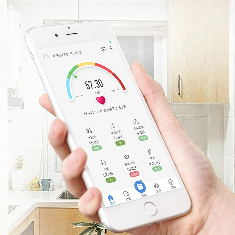 KALOAD USB+Solar Powered Body Fat Scale BMI Scales Smart Wireless Digital Bathroom Weight Scale Body Composition Analyzer