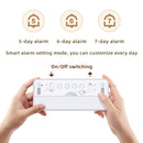 LCD Smart Digital Alarm Clock with Large Display Thermometer Hygrometer Anti-Slip Bottom with Night Light Battery Operated Safe Rounded Corners Design for Home Office Bedroom