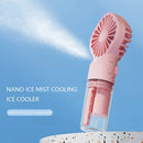 Mini Air Conditioner USB Rechargeable with Nanotechnology Cooling Mist Powerful Motor 4-Speed Wind Adjustable Efficient Cooling and Humidifying Function Ideal for Home Office and Dorm